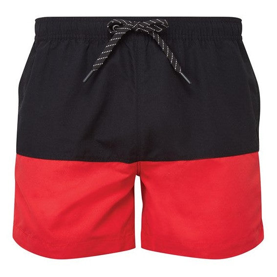 Asquith & Fox Block Colour Swim Shorts Panelled Tie Waist Beachwear S-3XL