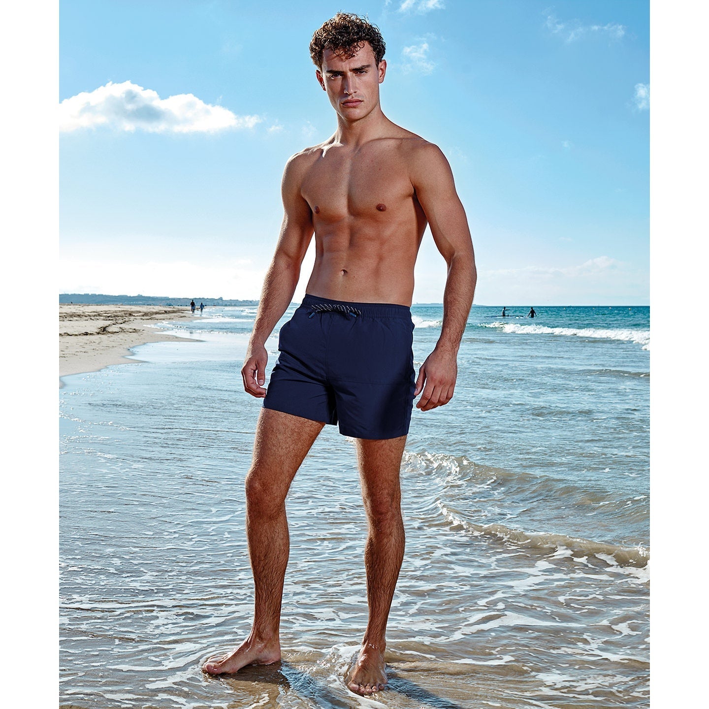 Asquith & Fox Block Colour Swim Shorts Panelled Tie Waist Beachwear S-3XL