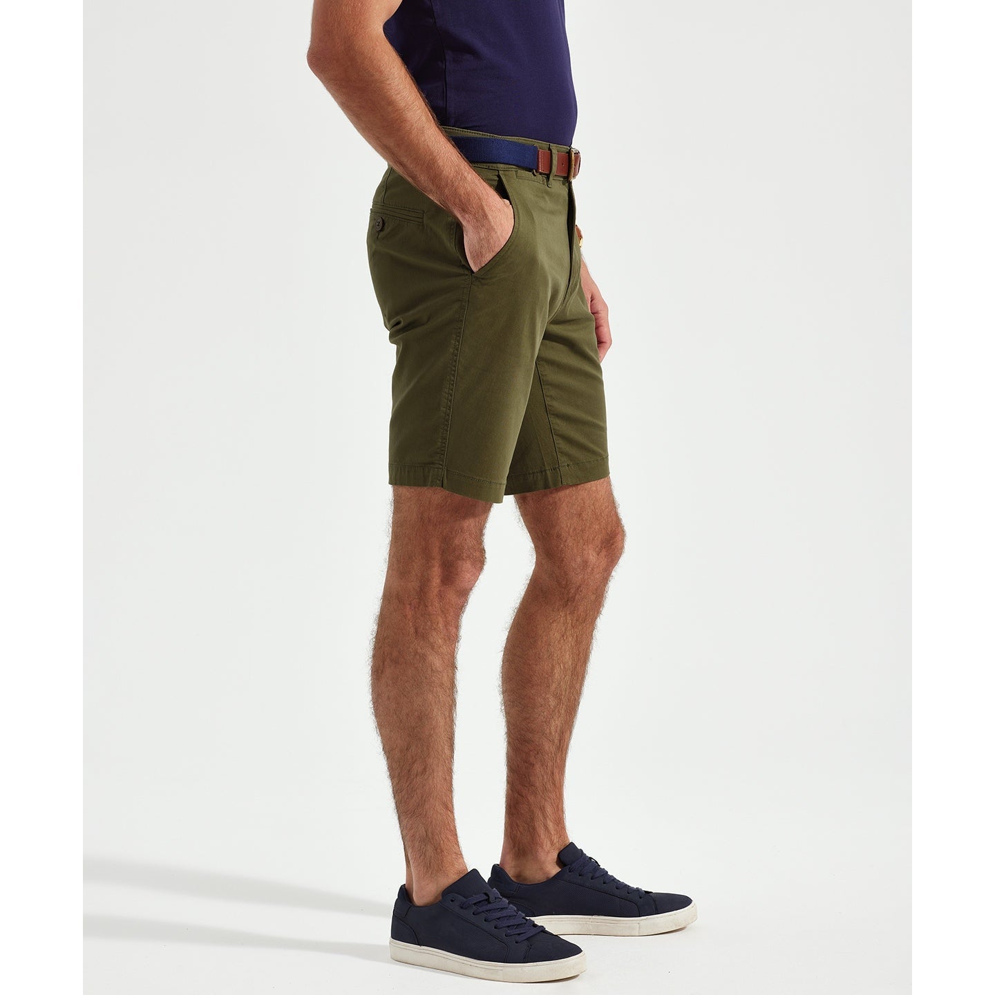 Asquith & Fox Men's Lightweight Chino Shorts with Belt Loops and Pockets