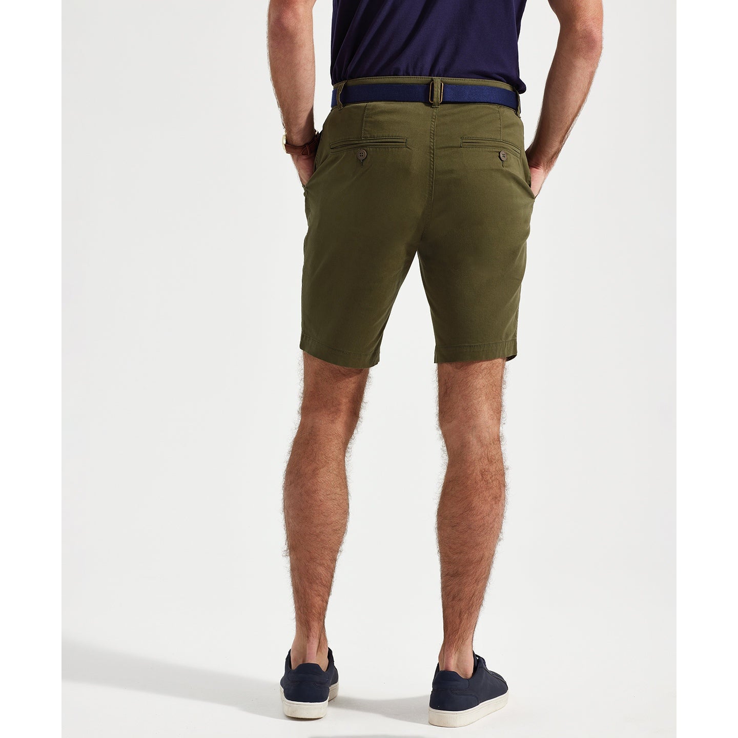 Asquith & Fox Men's Lightweight Chino Shorts with Belt Loops and Pockets