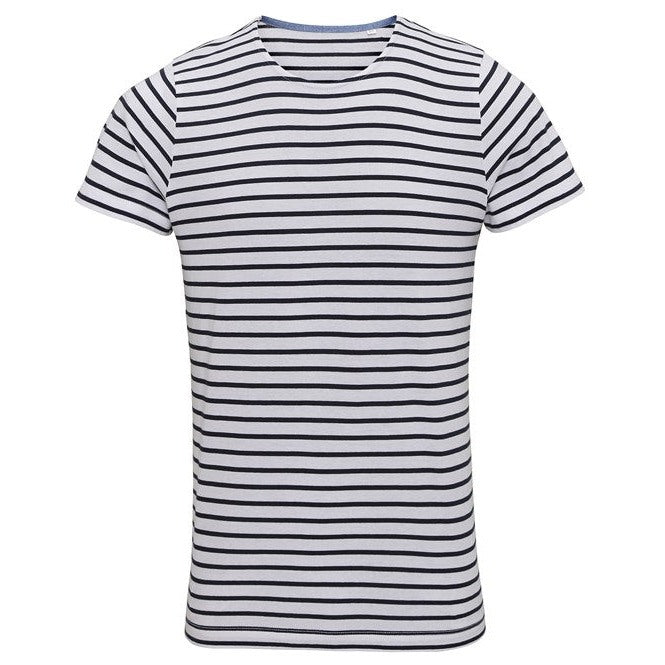 Asquith & Fox Men's Coastal Short Sleeve MariniÃ¨re Tee 100% Cotton Classic Fit