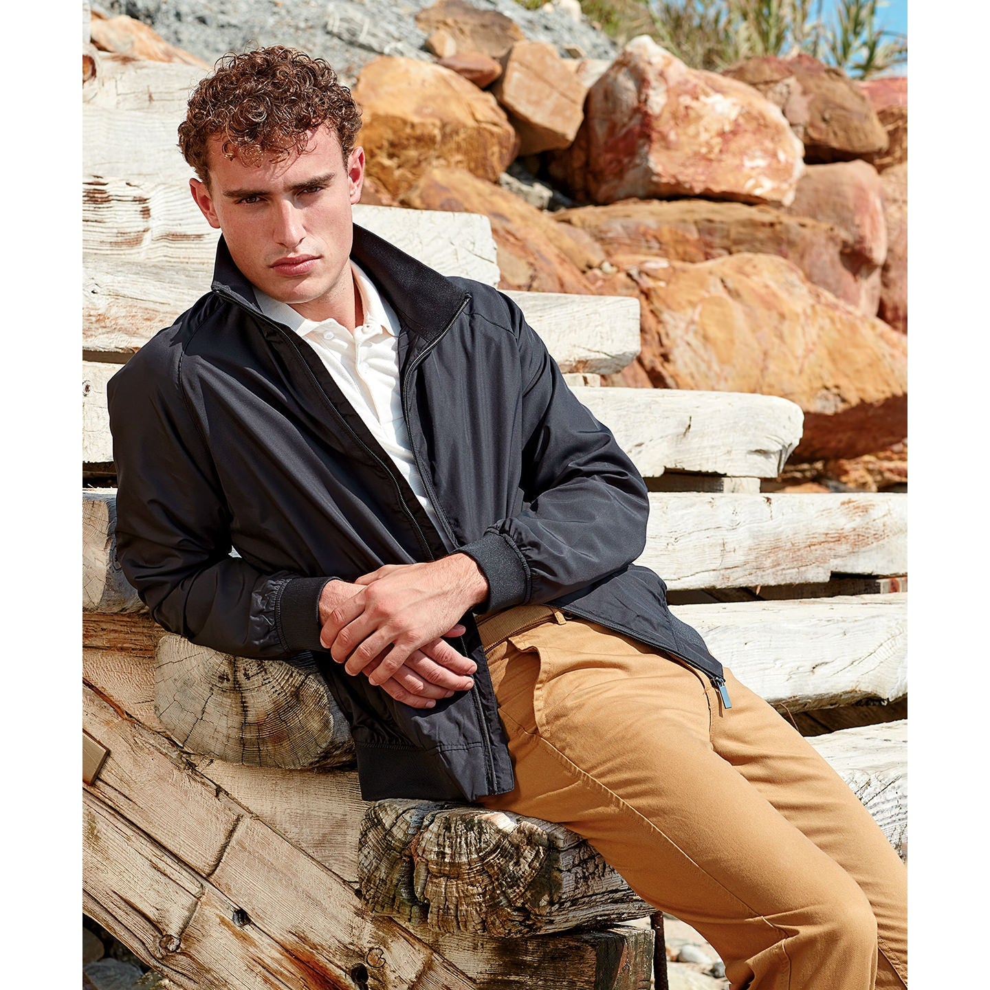 Asquith & Fox Men's Harrington Jacket Full Zip Classic Fit Lightweight 100% Poly