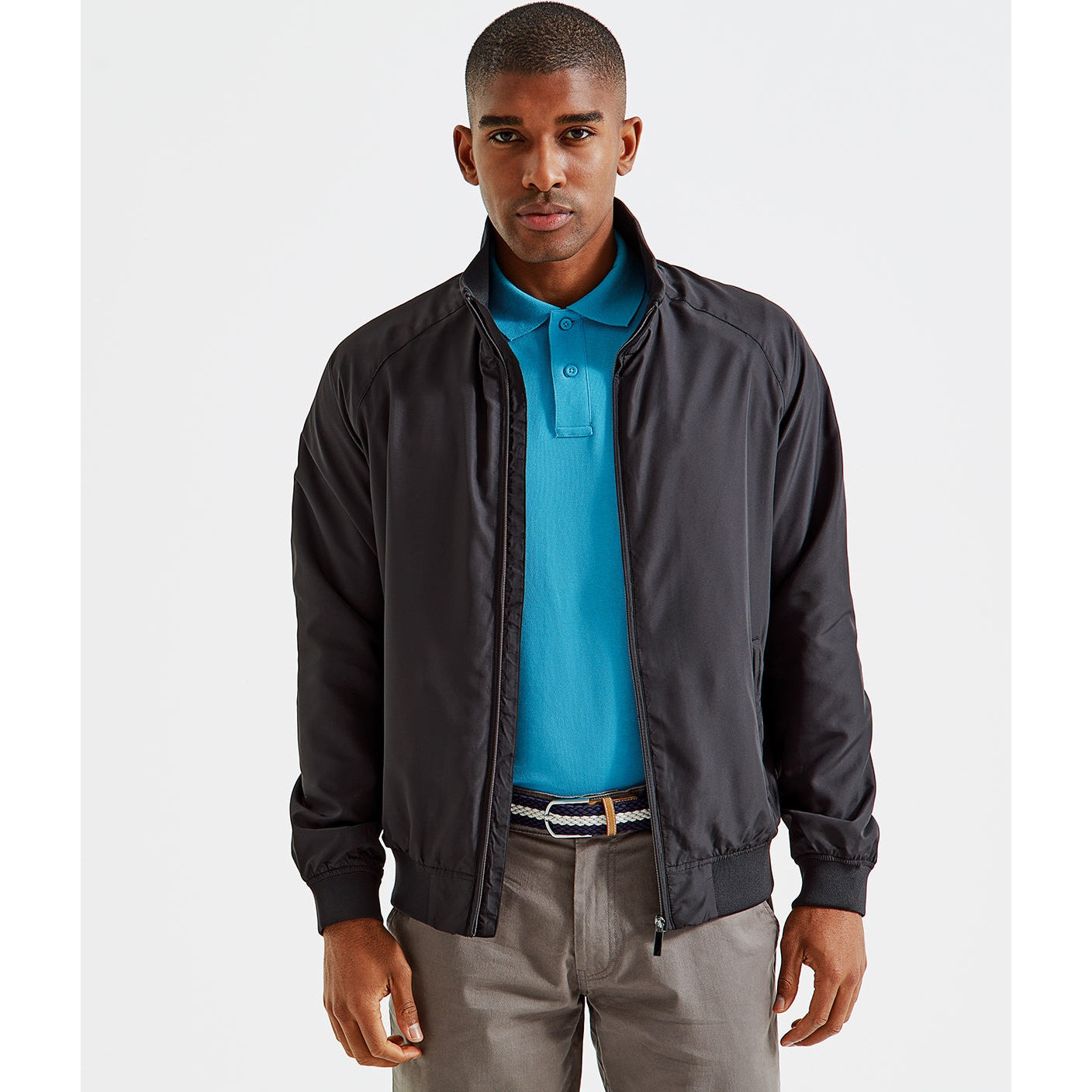 Asquith & Fox Men's Harrington Jacket Full Zip Classic Fit Lightweight 100% Poly