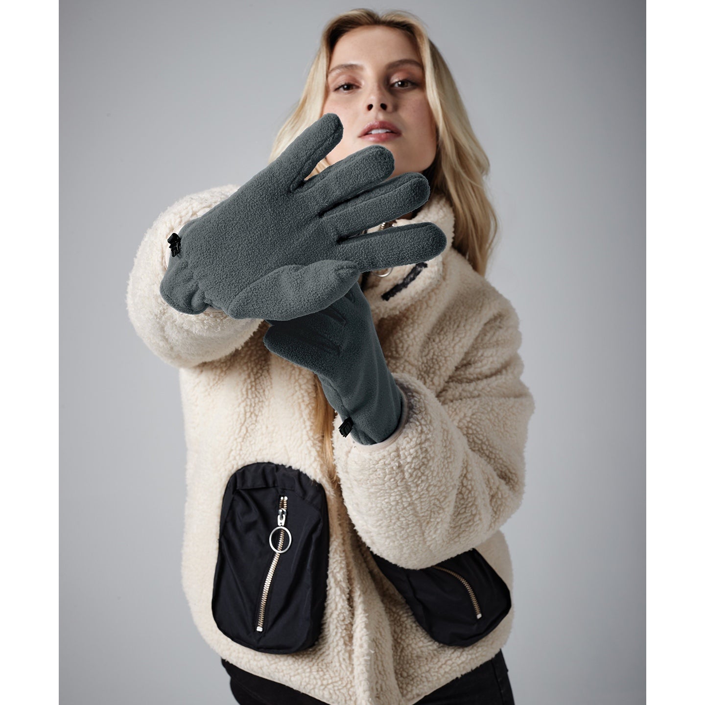 Beechfield Recycled Fleece Gloves 100% GRS Warmth Anti-Pill Elasticated