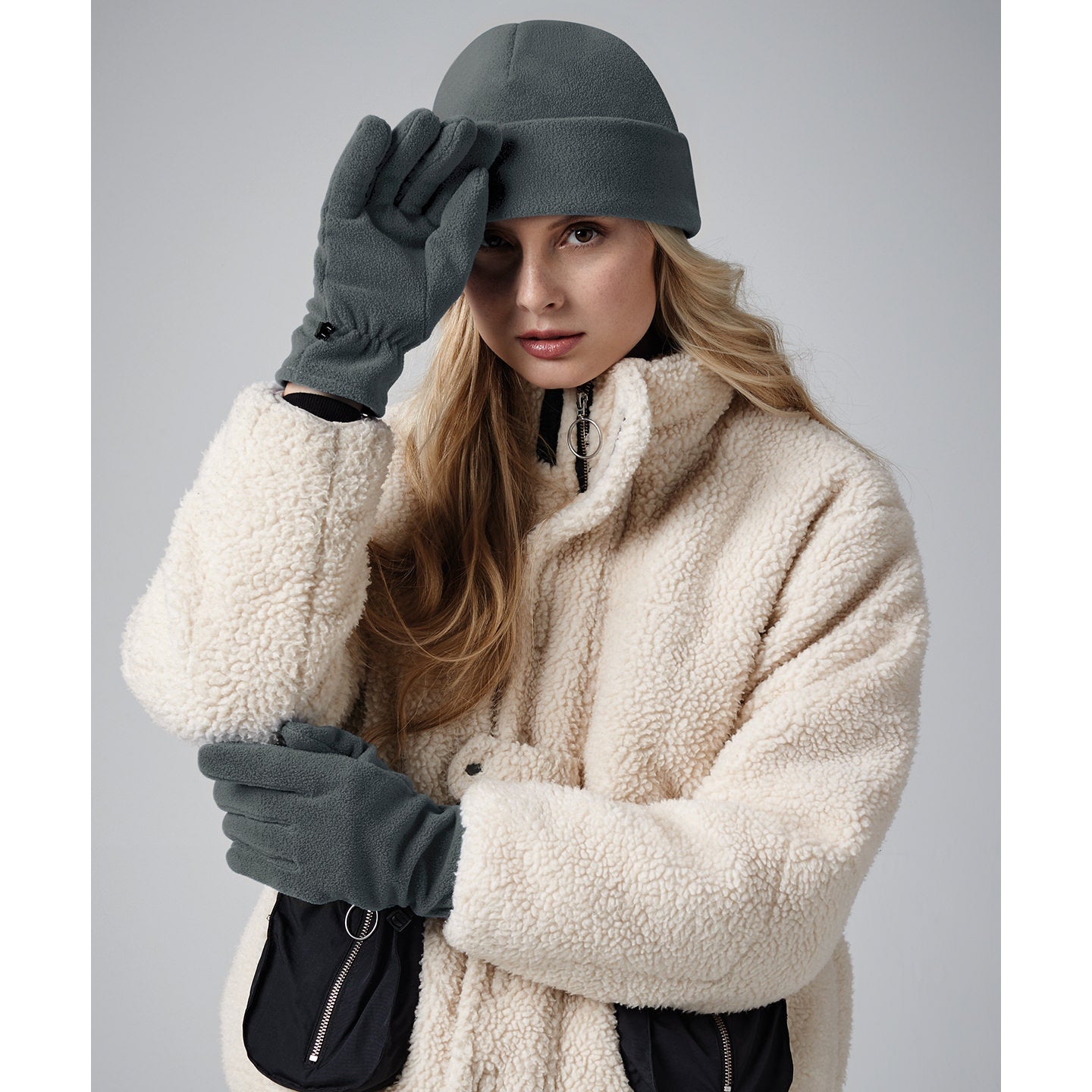 Beechfield Recycled Fleece Gloves 100% GRS Warmth Anti-Pill Elasticated