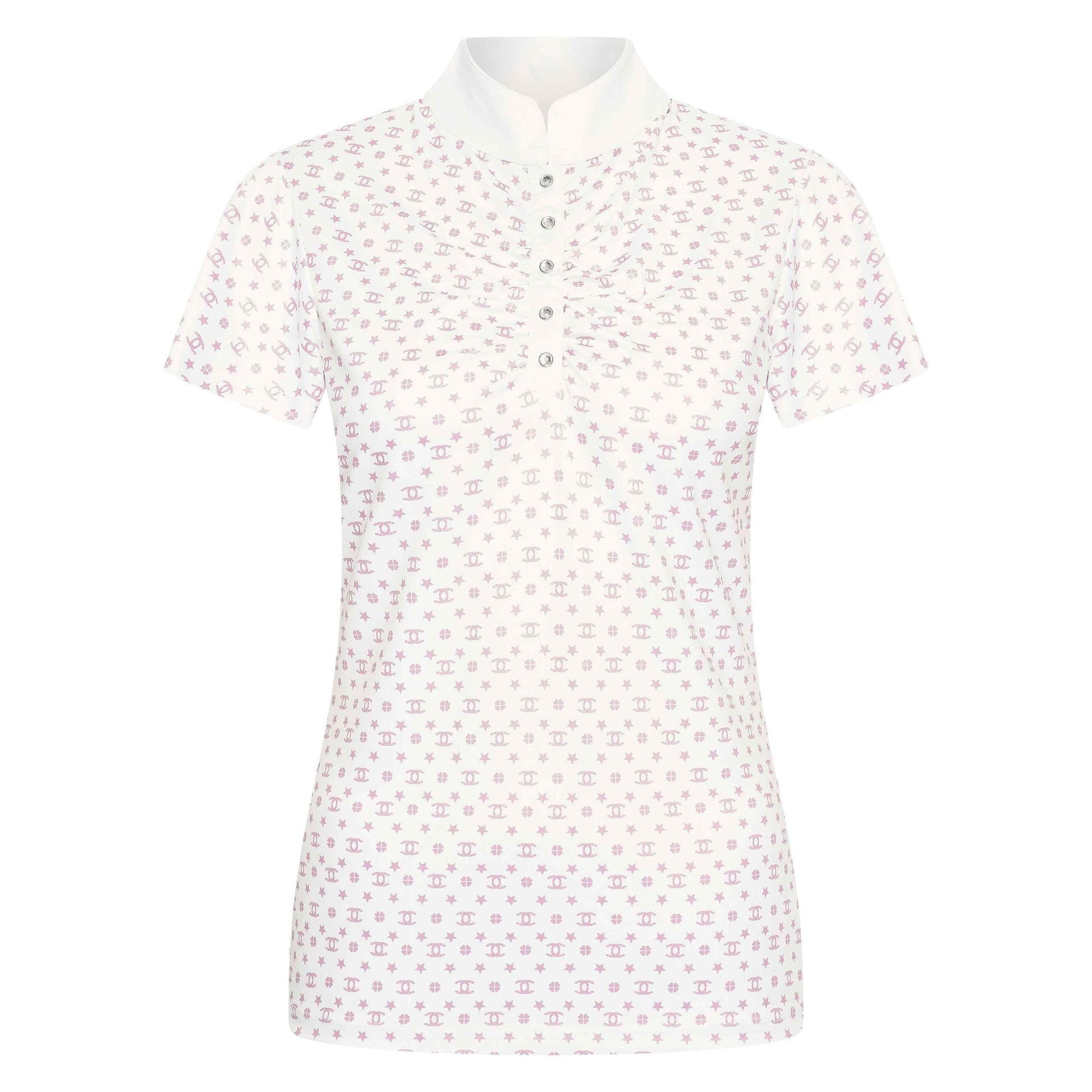 Imperial Riding Children's Roxy AOP Tech Top #colour_white-pink