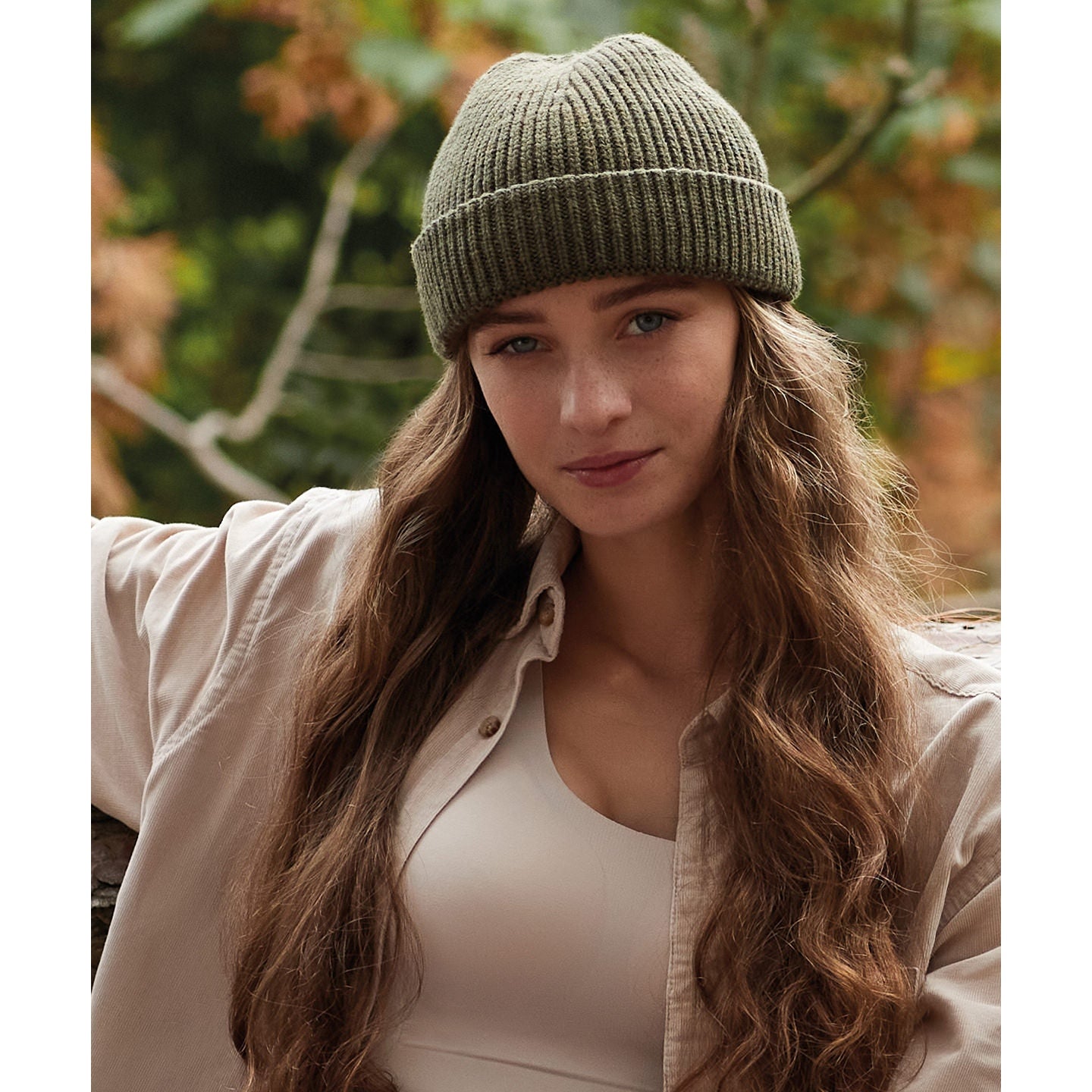 Beechfield Harbour Beanie Eco-Friendly Ribbed Knit Shallow Crown Cuffed Design