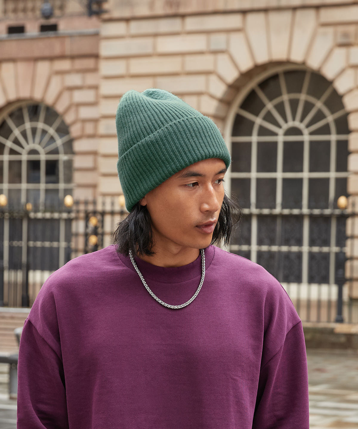 Beechfield Oversized Cuffed Beanie Soft Ribbed Knit Eco-Friendly Design