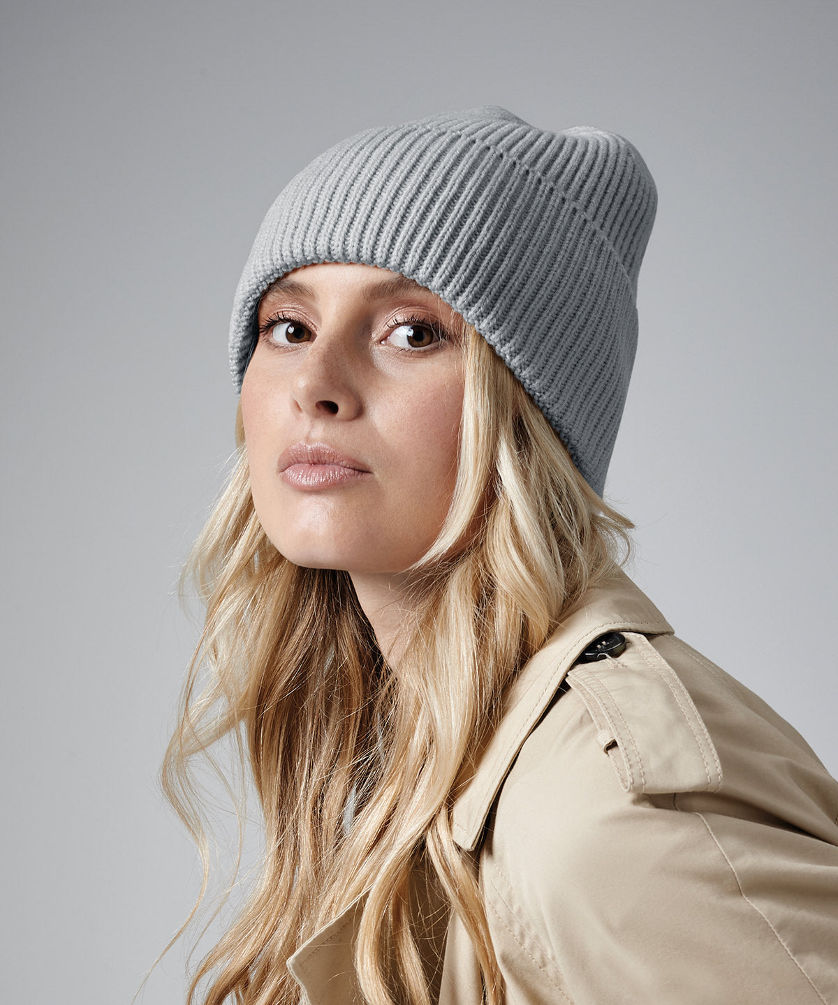 Beechfield Oversized Cuffed Beanie Soft Ribbed Knit Eco-Friendly Design