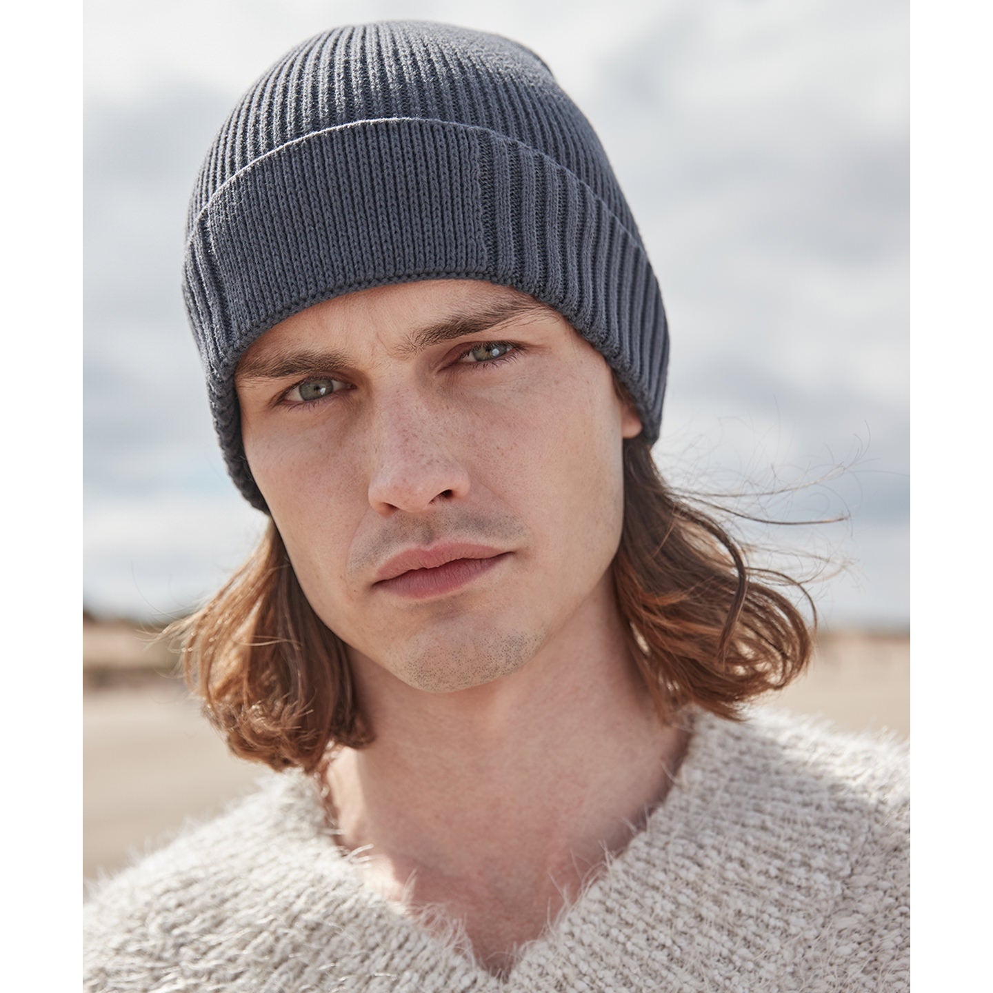 Beechfield Organic Cotton Beanie Cuffed Patch Lightweight Breathable Eco