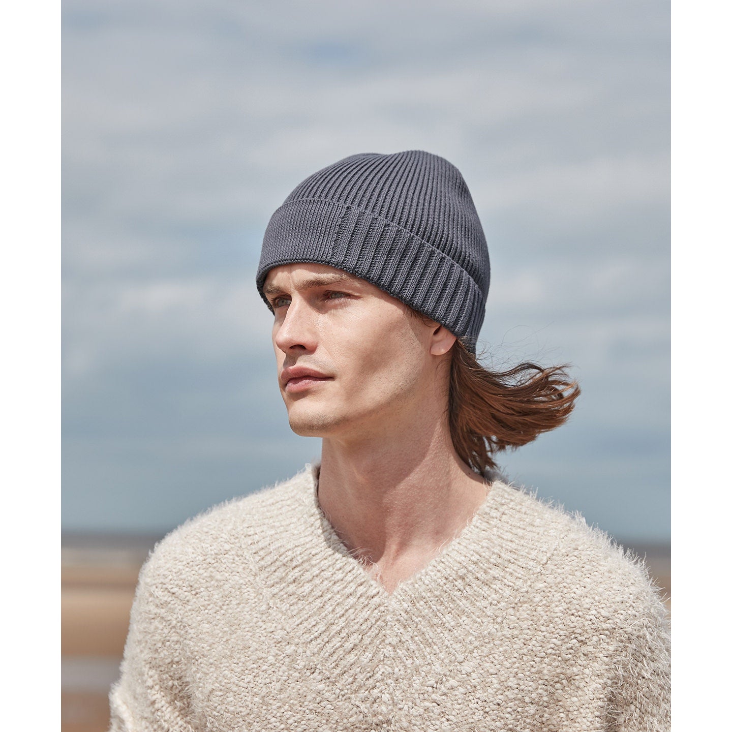 Beechfield Organic Cotton Beanie Cuffed Patch Lightweight Breathable Eco