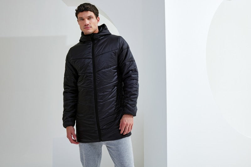 Men's TriDri Microlight Longline Jacket Lightweight Padded Hooded Coat