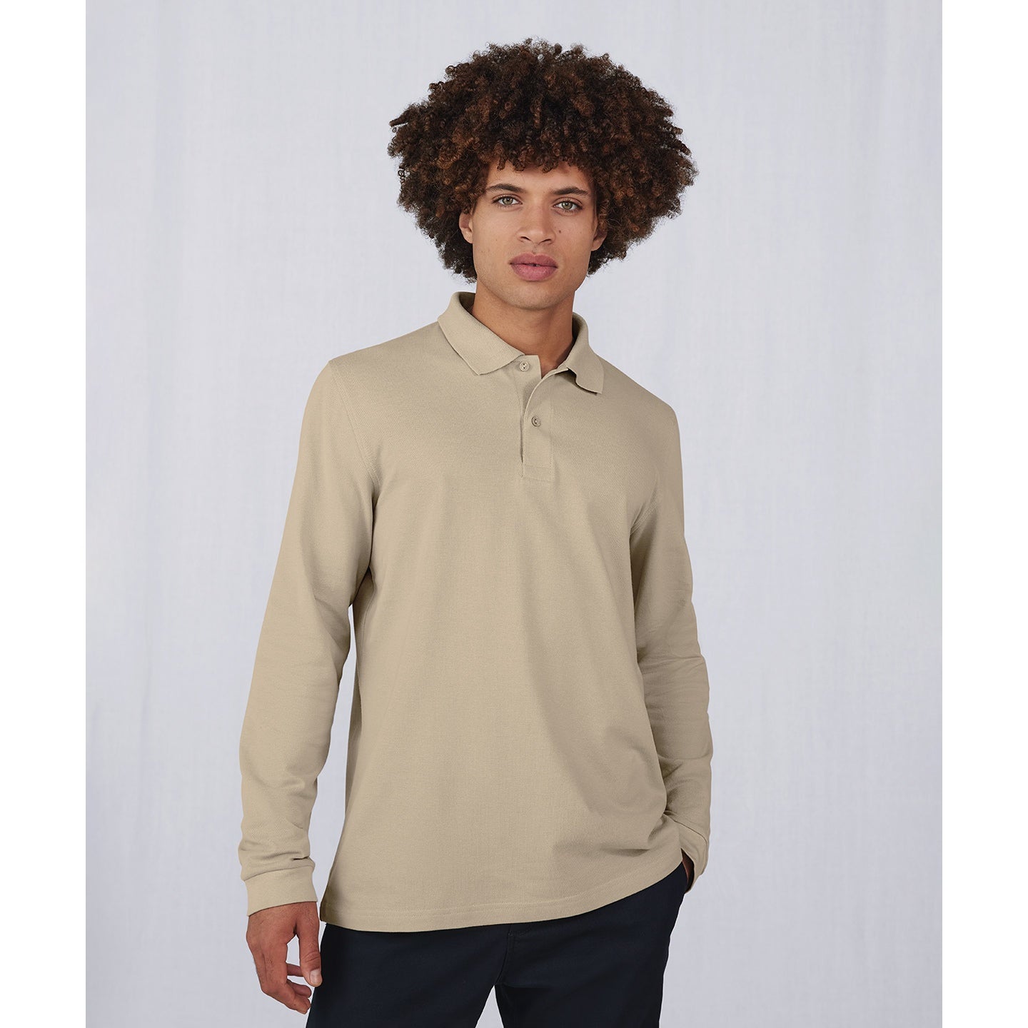 B&C My Polo 180 LSL Long Sleeve PiquÃ¨ Polo Shirt Classic Fit Soft Fabric