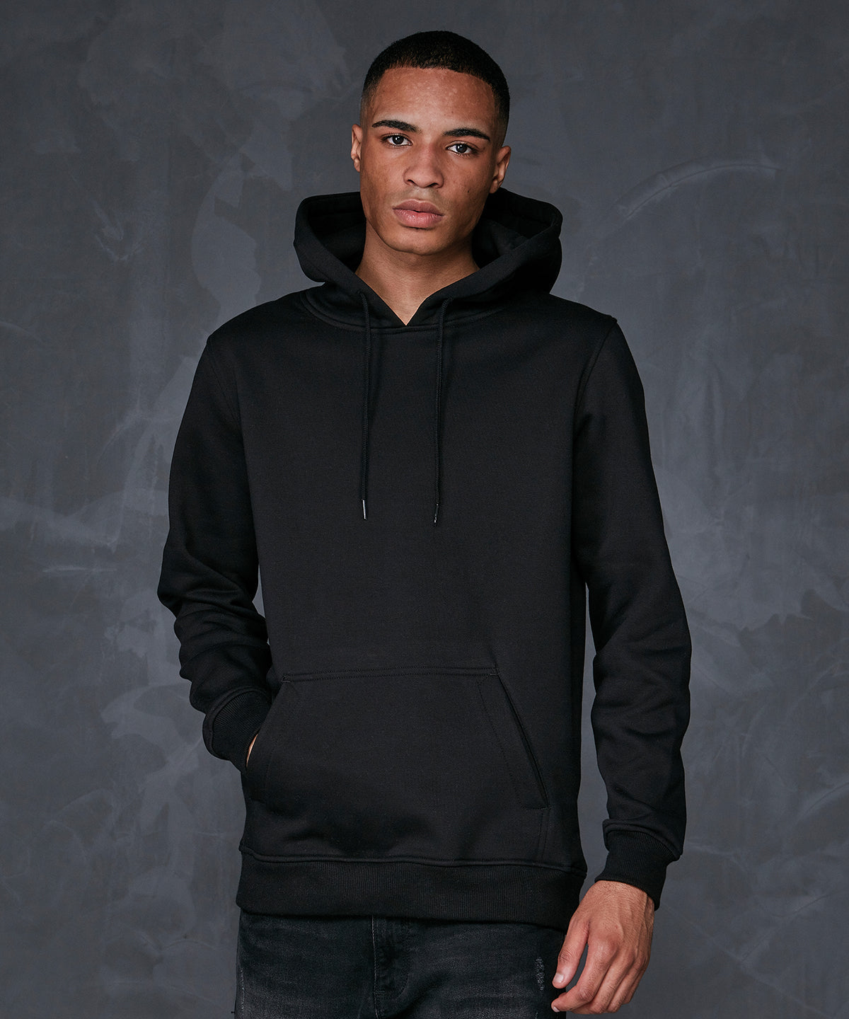 Build Your Brand Basic Hoodie Men Regular Fit Soft Cotton Blend with Pocket