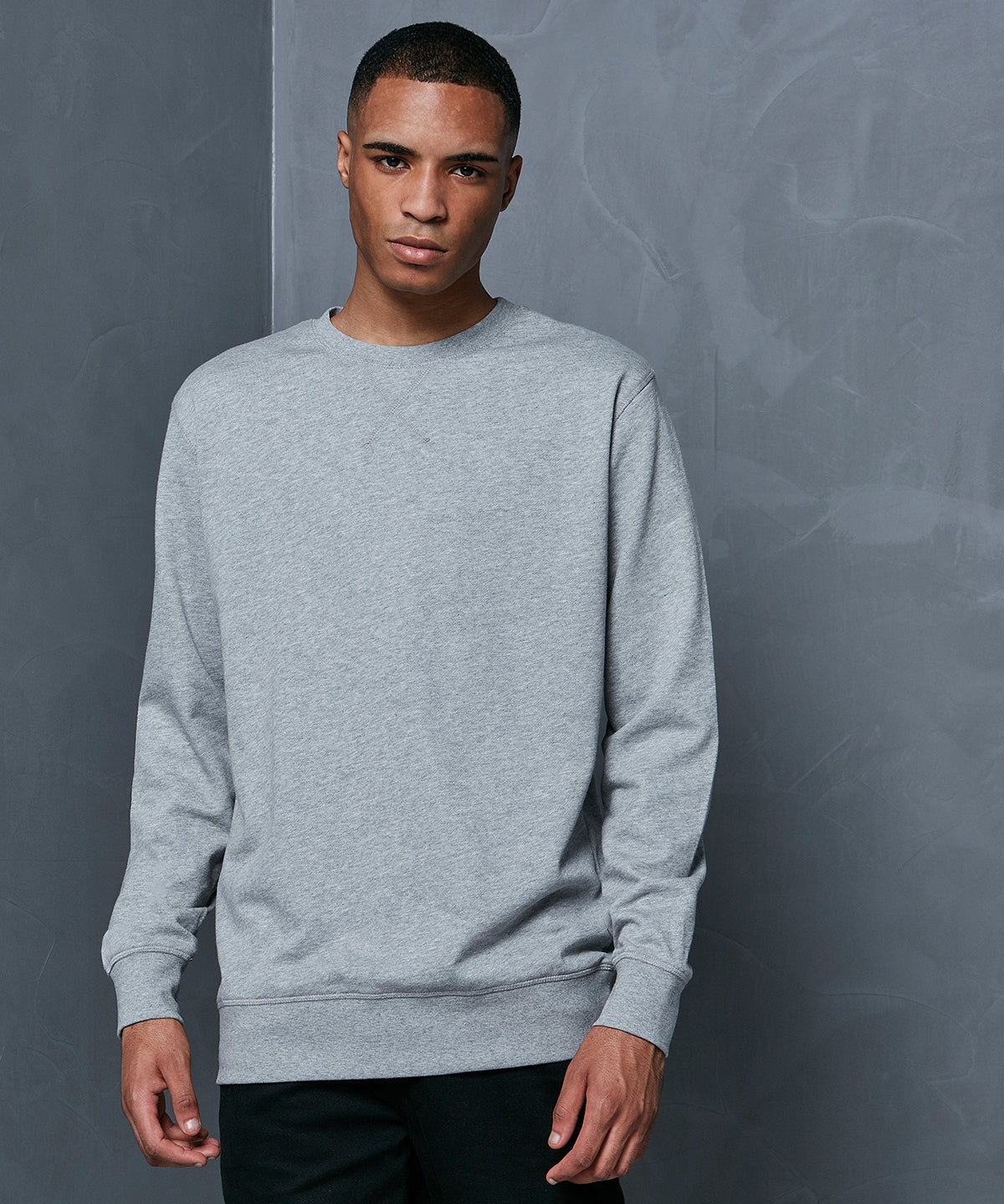 Build Your Brand Basic Crew Neck Sweatshirt Regular Fit Long Sleeve Menâ€™s Top