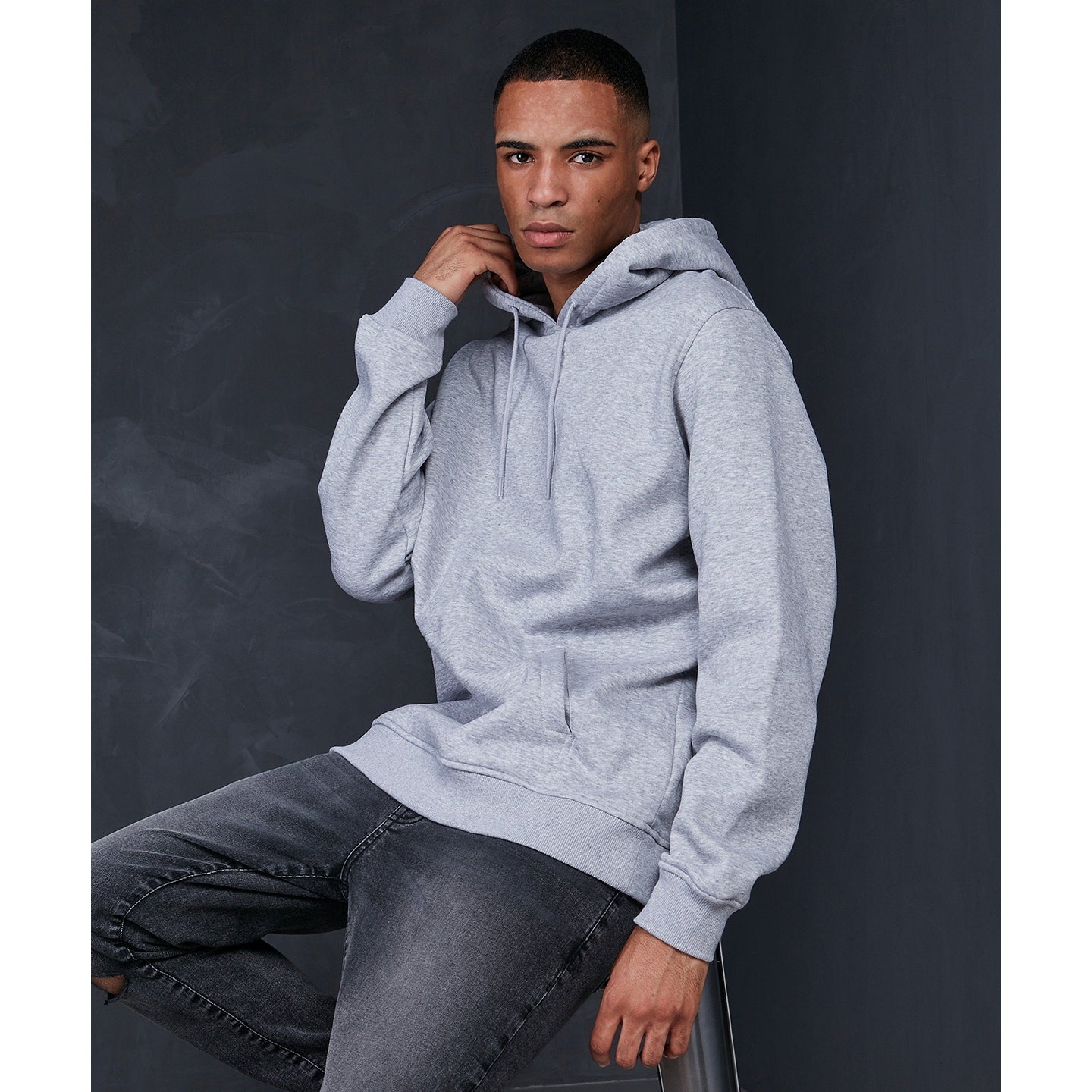 Build Your Brand Oversize Hoodie Comfortable Cotton Blend Adjustable Hood