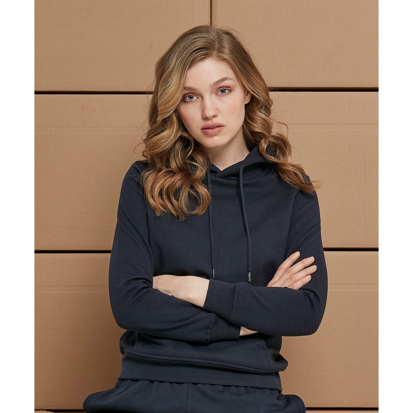 Build Your Brand Women's Basic Hoodie Soft Cotton Casual Fit+ Kangaroo Pocket