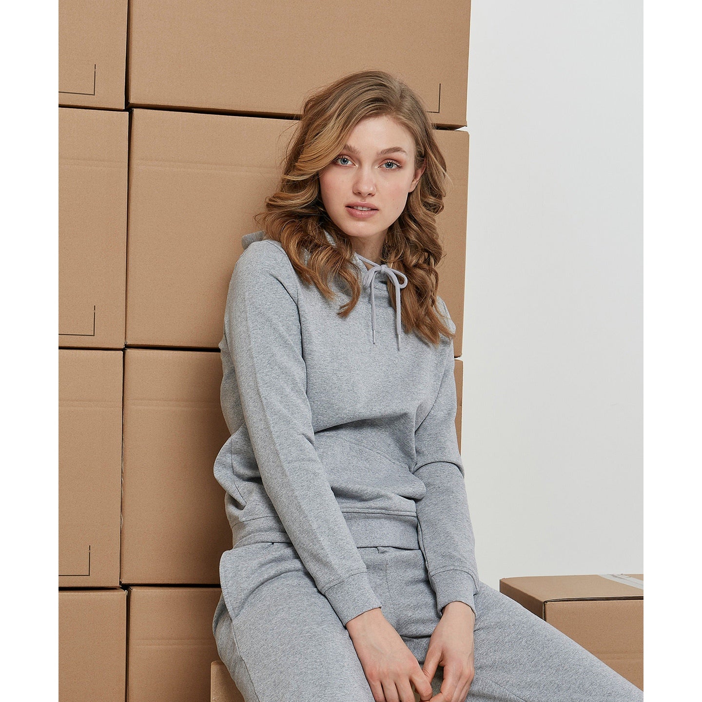 Build Your Brand Women's Basic Hoodie Soft Cotton Casual Fit+ Kangaroo Pocket