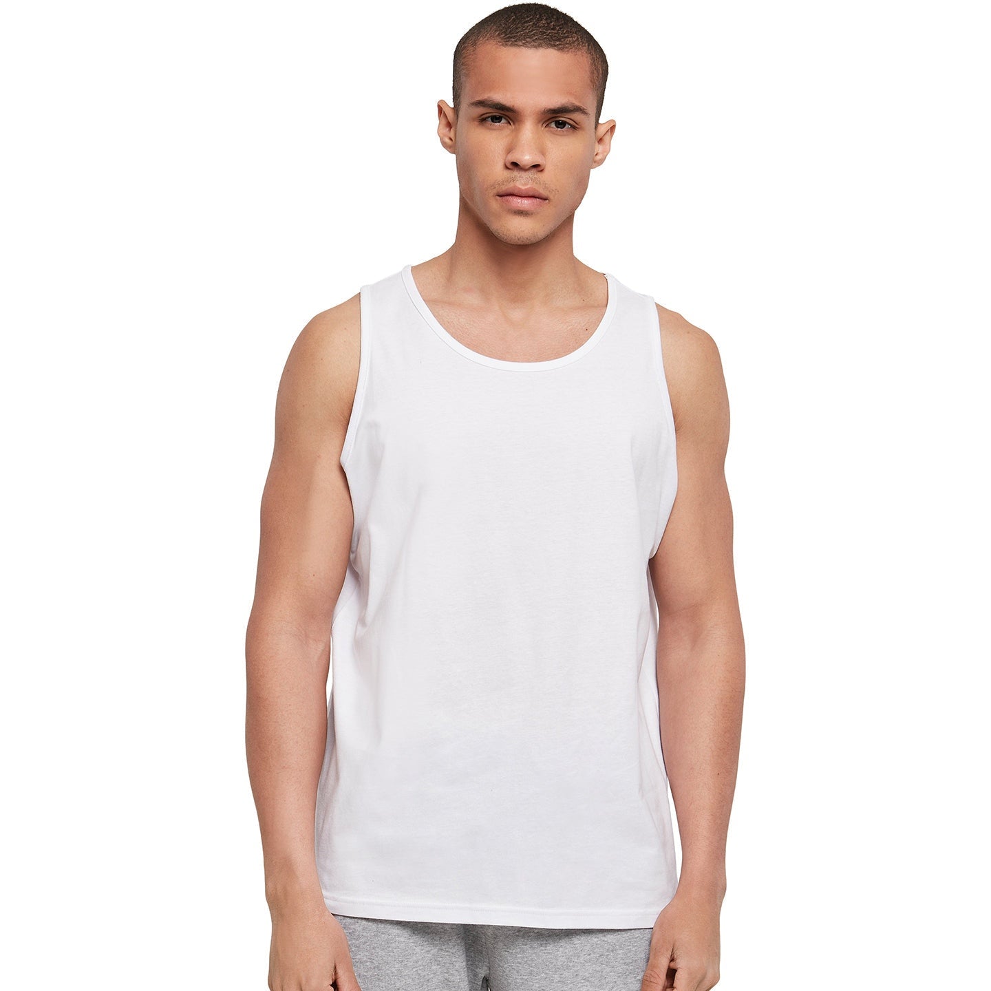 Build Your Brand Men's Basic Tank Top 100% Cotton Sleeveless Sportswear