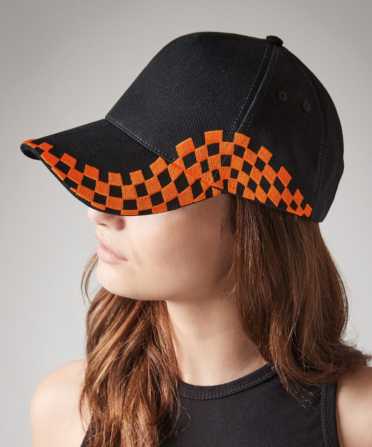 Beechfield Grand Prix Cap Chequer Design Rip-Strip Size Adjuster Ideal for Print