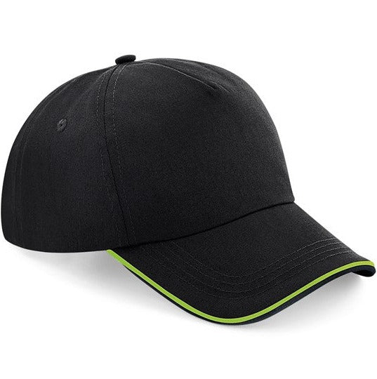 Beechfield Authentic 5-Panel Cap Piped Peak 100% Cotton Twill Adjustable Fit