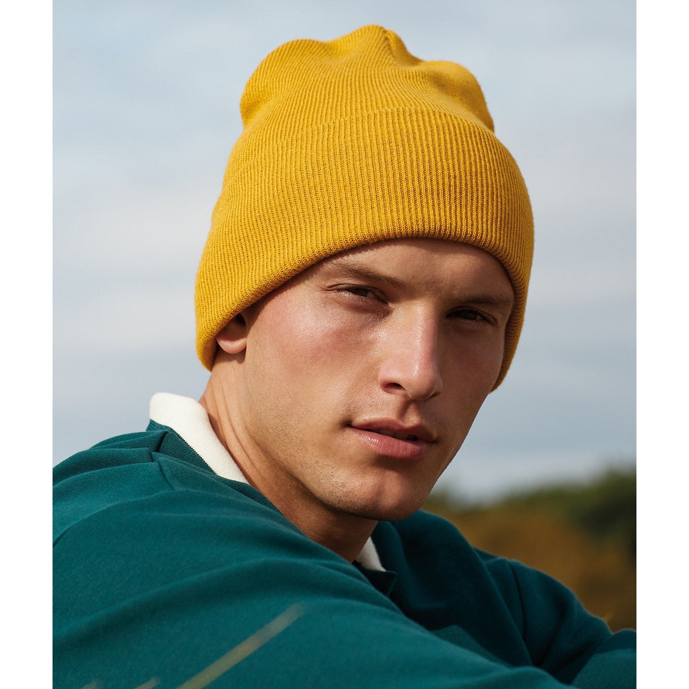 Beechfield Deep-Cuffed Beanie Recycled Polyester Double-Layer Knit Ash Granite