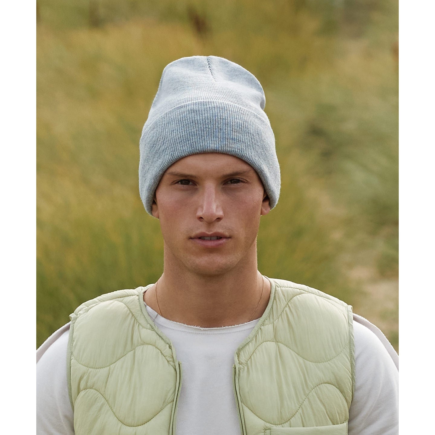 Beechfield Deep-Cuffed Beanie Recycled Polyester Double-Layer Knit Ash Granite