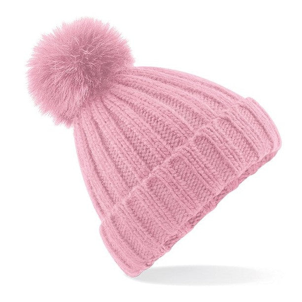 Beechfield Verbier Chunky Beanie with Removable Faux Fur Pom Pom