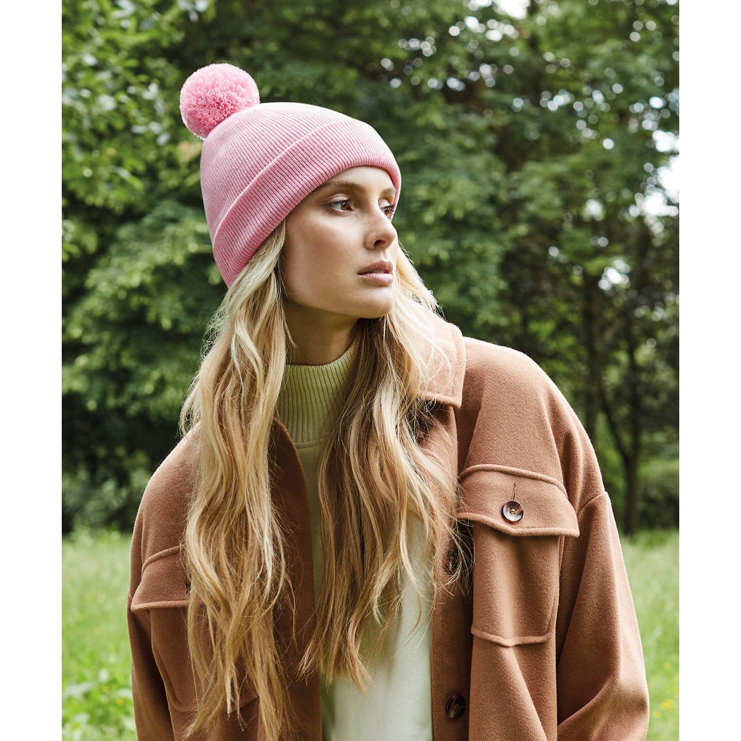 Beechfield Original Pom Pom Beanie Double Layer Knit Cuffed Design BSCI