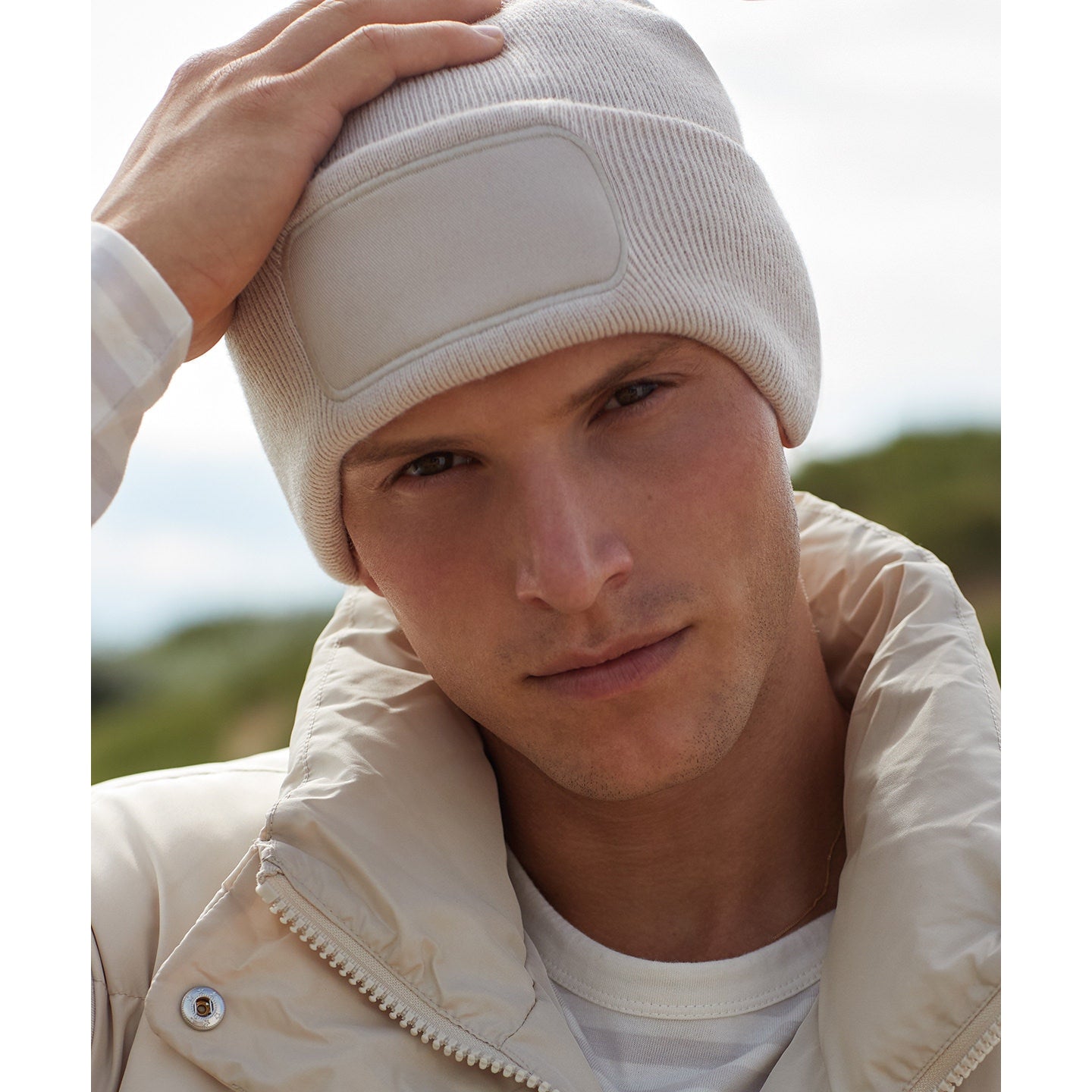 Beechfield Original Patch Beanie Double Layer Knit Cotton Twill Machine Washable