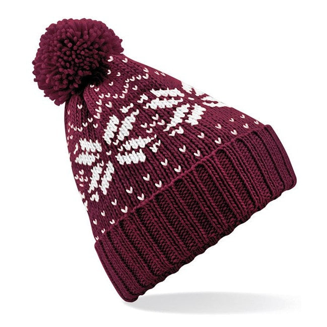 Beechfield Fair Isle Snowstar Beanie Cuffed Classic Style Timeless Pattern