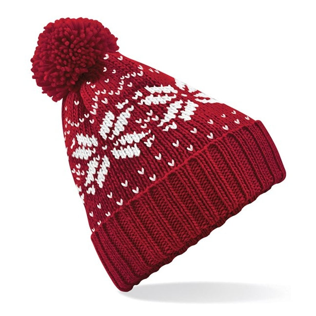 Beechfield Fair Isle Snowstar Beanie Cuffed Classic Style Timeless Pattern