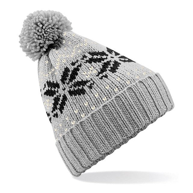 Beechfield Fair Isle Snowstar Beanie Cuffed Classic Style Timeless Pattern