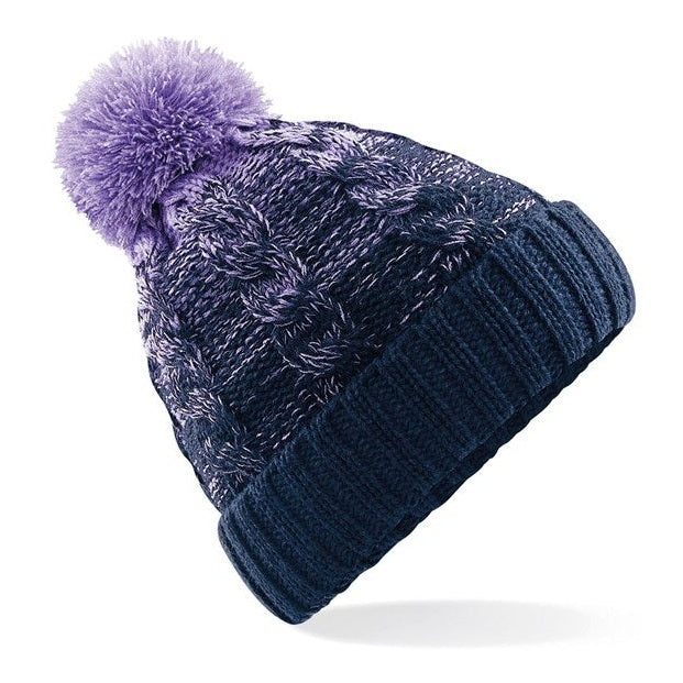 Beechfield OmbrÃ© Beanie Heavyweight Knit Cuffed Design with Pom Pom