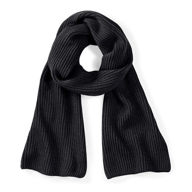 Beechfield Metro Knitted Scarf Ribbed Knit Fashionable Cold Weather Accessory