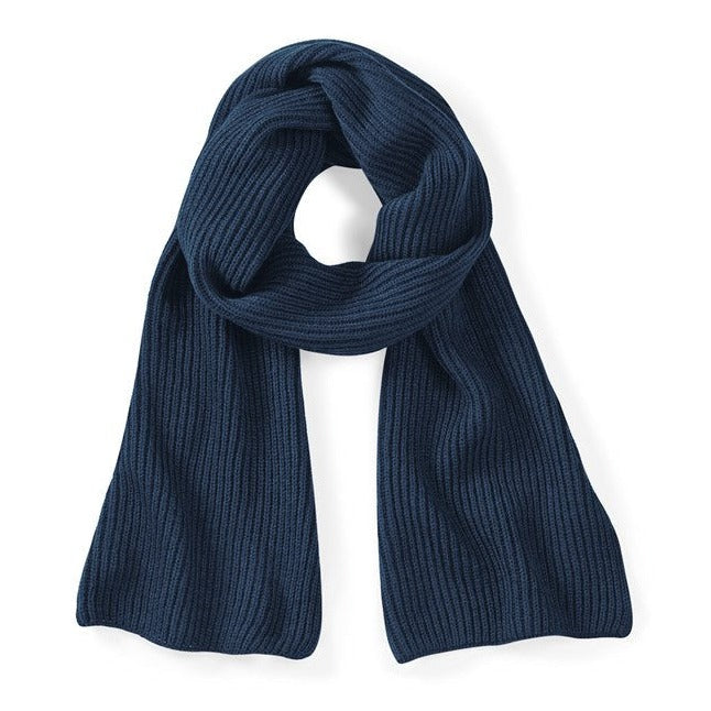 Beechfield Metro Knitted Scarf Ribbed Knit Fashionable Cold Weather Accessory