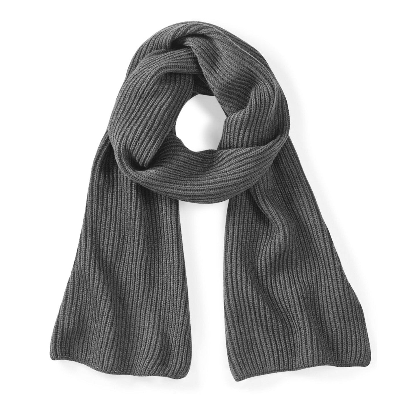Beechfield Metro Knitted Scarf Ribbed Knit Fashionable Cold Weather Accessory
