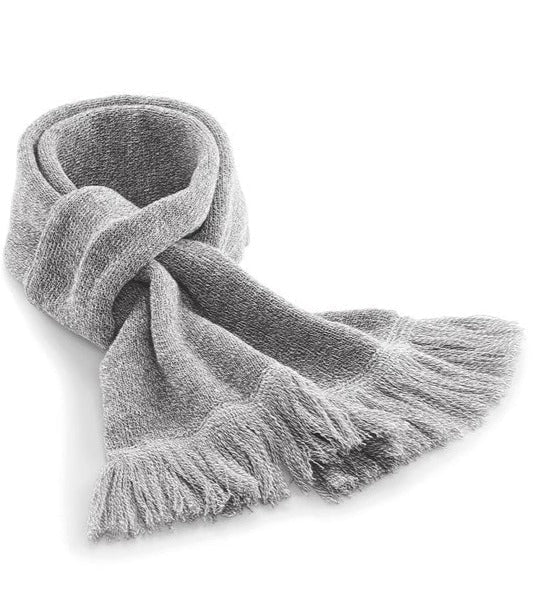 Beechfield Classic Knitted Scarf Double Layer Knit with Tassel Trim 153-163cm
