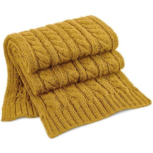 Beechfield Cable Knit Melange Scarf Heavyweight Unisex Hand-Knitted Feel