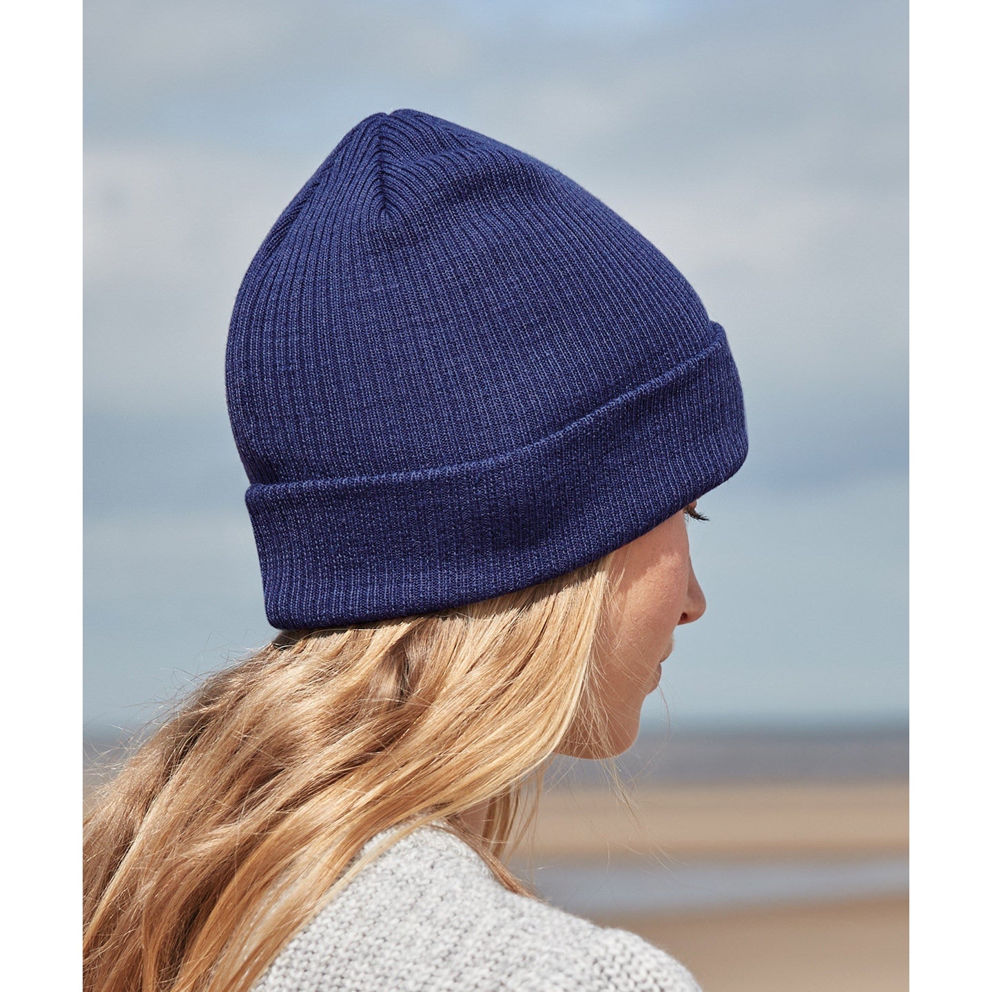 Beechfield Organic Cotton Fine Knit Beanie Lightweight Breathable Cuffed Design