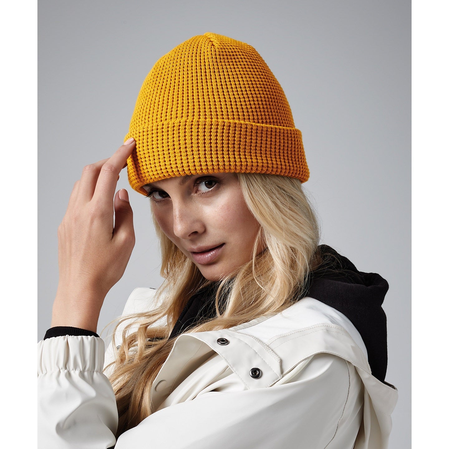 Beechfield Organic Cotton Waffle Beanie Double-Layer Cuffed Unisex Hat