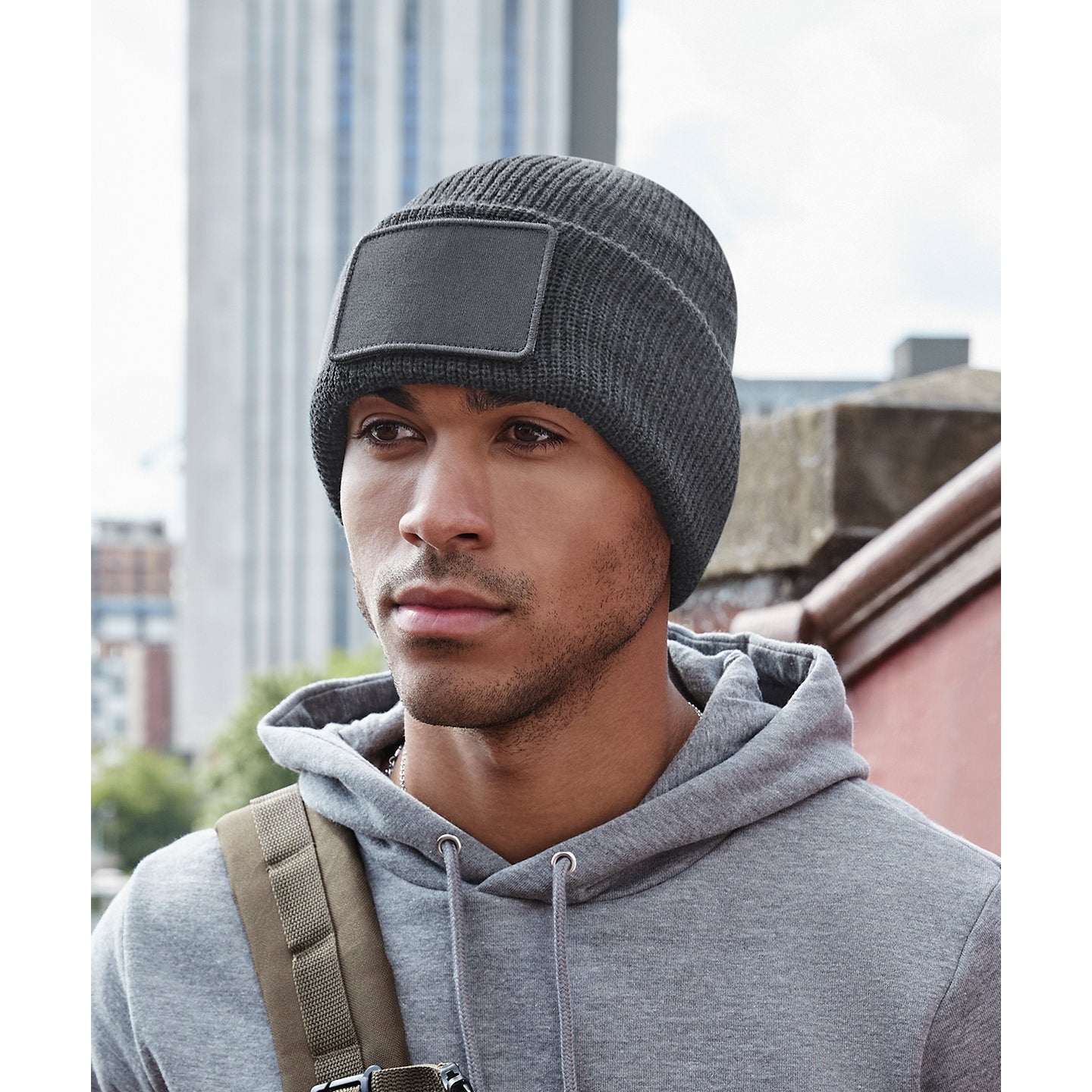 Beechfield Thinsulate Beanie with Removable Patch Double Layer Warm Hat