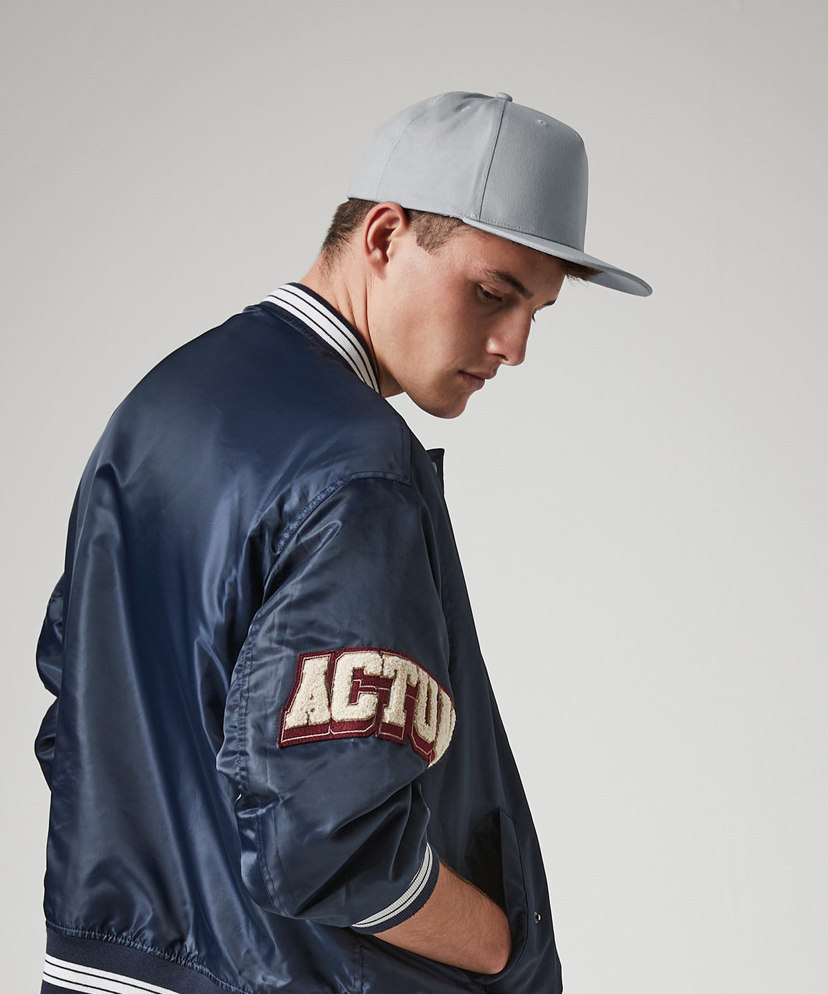 Beechfield 5-Panel Snapback Cap Retro Flat Peak Adjustable Size Rapper Style