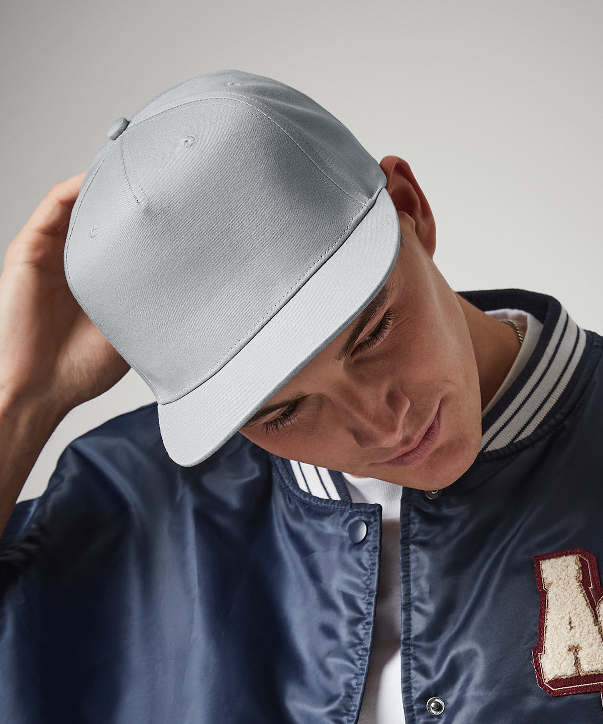 Beechfield 5-Panel Snapback Cap Retro Flat Peak Adjustable Size Rapper Style