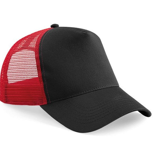 Beechfield Snapback Trucker Hat Retro Style Adjustable Cotton Front Panel
