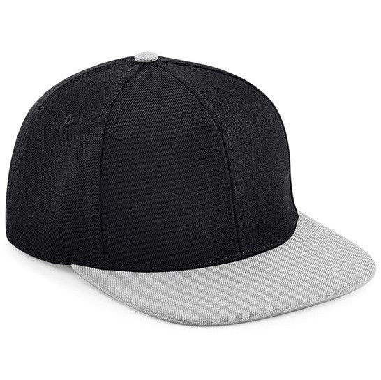 Beechfield Flat Peak 6-Panel Snapback Cap Retro Style Motorsports Fashion