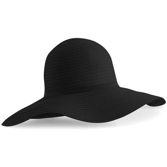 Beechfield Marbella Wide-Brimmed Sun Hat with TearAway Label and Domed Crown