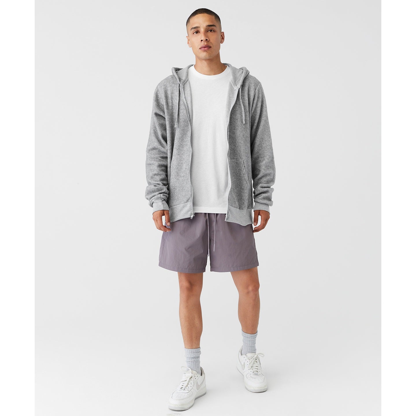Bella Canvas Unisex Sueded Fleece Full-Zip Hoodie Soft Cozy Layering Essential