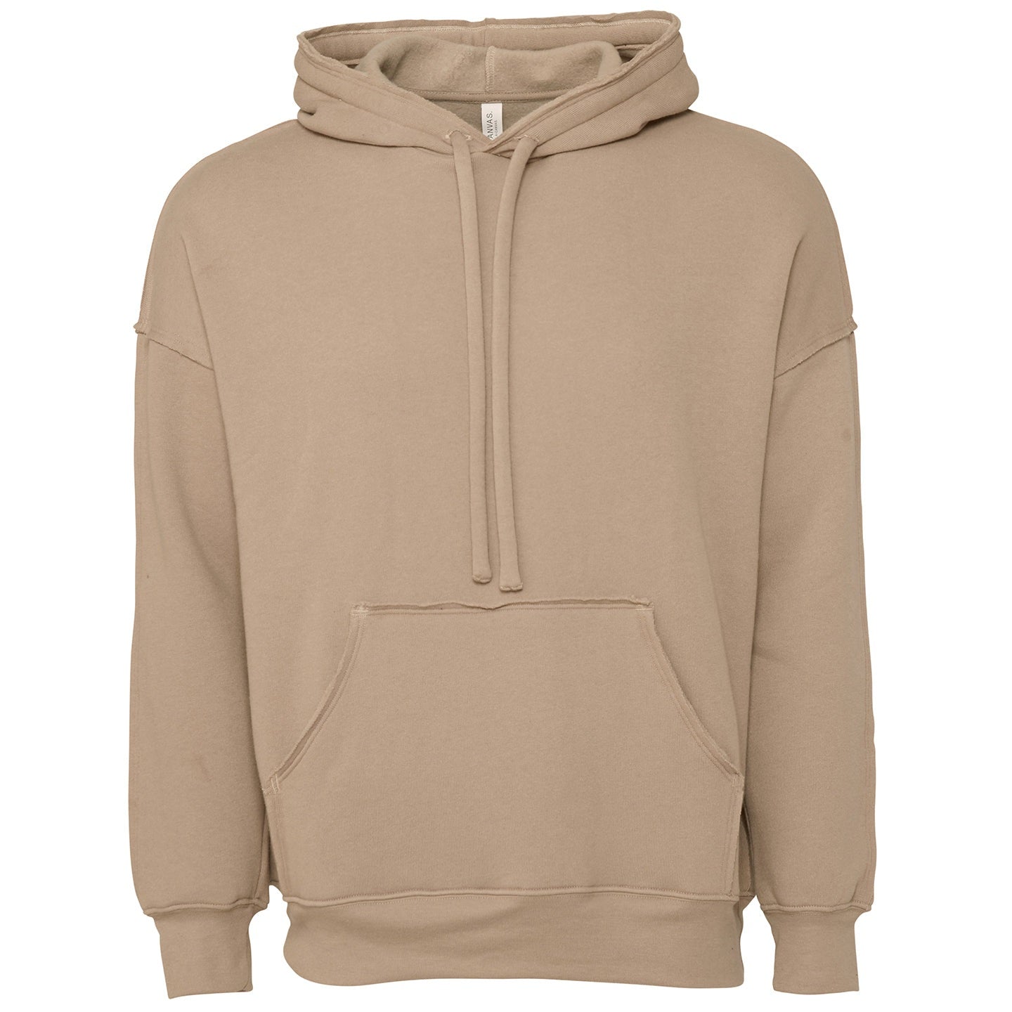 Bella Canvas Unisex Raw-Seam Hoodie Oversized Fit Kangaroo Pocket Soft Fleece