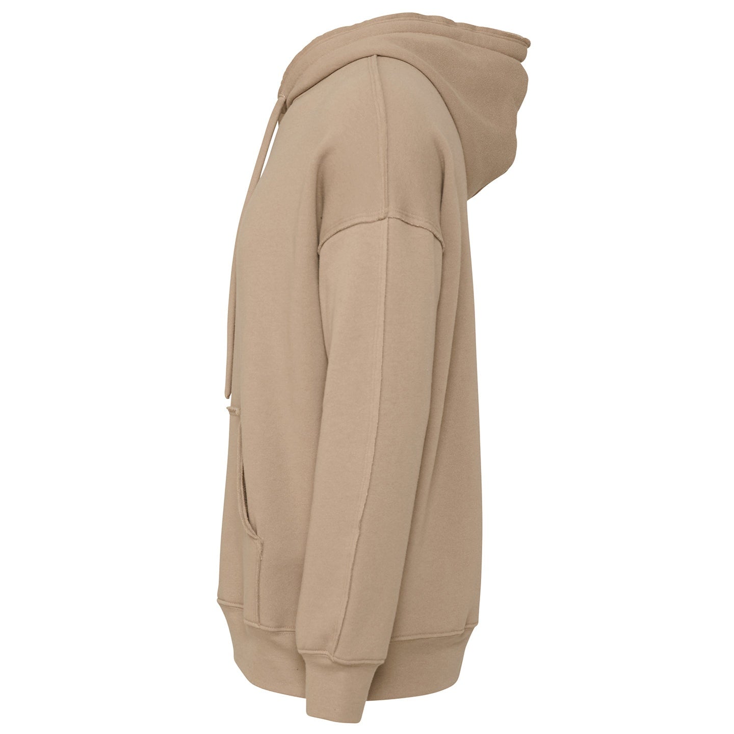 Bella Canvas Unisex Raw-Seam Hoodie Oversized Fit Kangaroo Pocket Soft Fleece